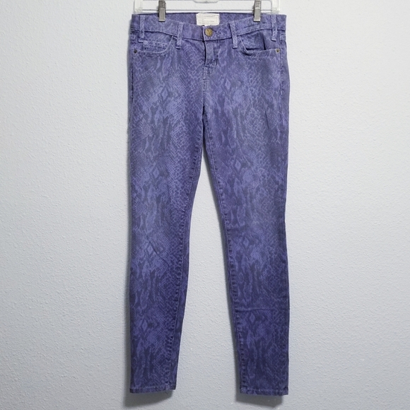 Current Elliott Wear For Love animal print denim jeans 26 - Picture 1 of 6